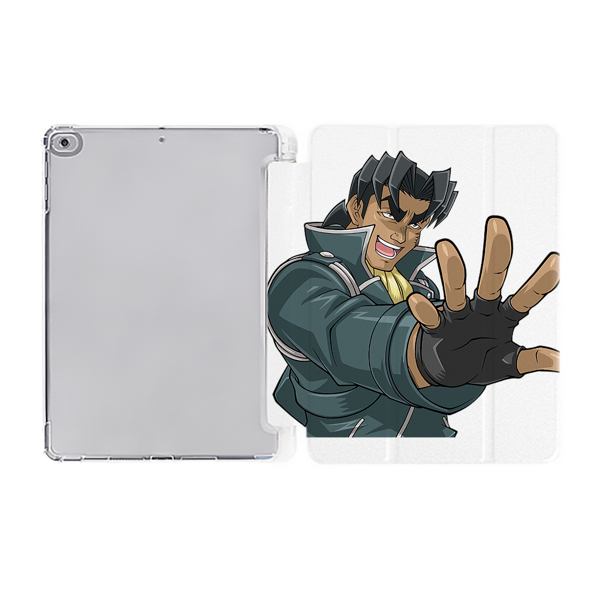 （画像用） 遊☆戯☆王 Yu-Gi-Oh! IPad ケース ペン収納付き 三つ折りスタンド PUレザー×シリコン 対応機種9.5/10.5/10.9インチ